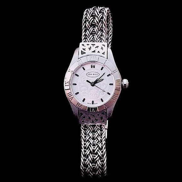 LOIS HILL Watch Sterling Silver Roman Numbers Bracelet Link Watch Rare - Picture 7 of 16